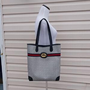 GUCCI MICRO GG LOGO CANVAS TOTE SHOPPING BAG